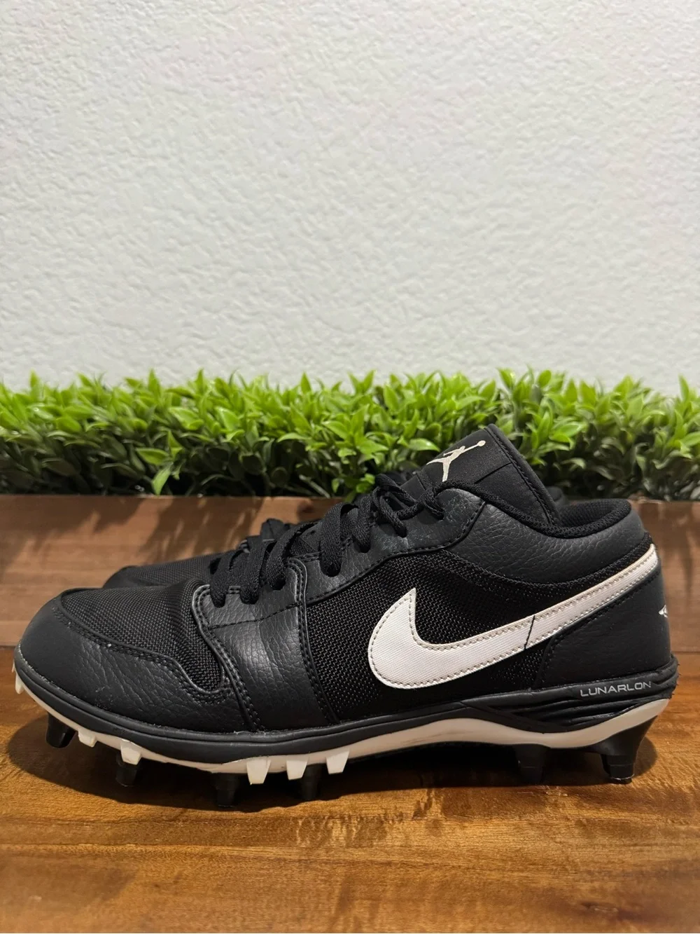 Nike Air Jordan 1 Low TD Football Cleats Black White AV5292-001 Mens Size 9